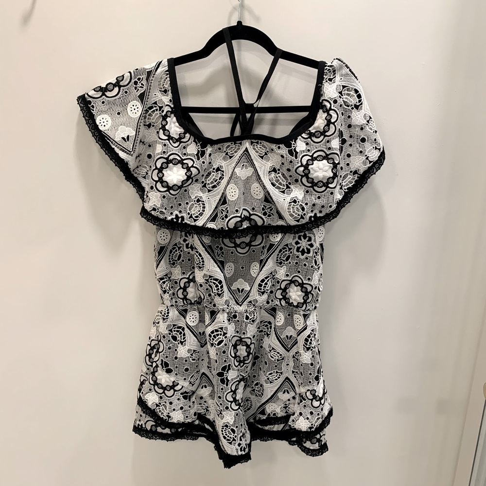 Alexis lace floral romper